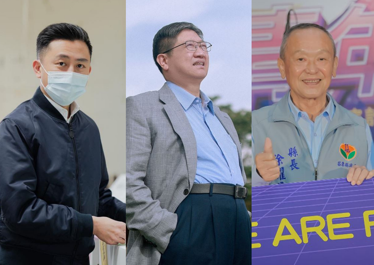 新竹市市長林智堅(左)、新竹縣縣長楊文科(中)、苗栗縣縣長徐耀昌(右)。 圖：翻攝自林智堅、楊文科、徐耀昌臉書