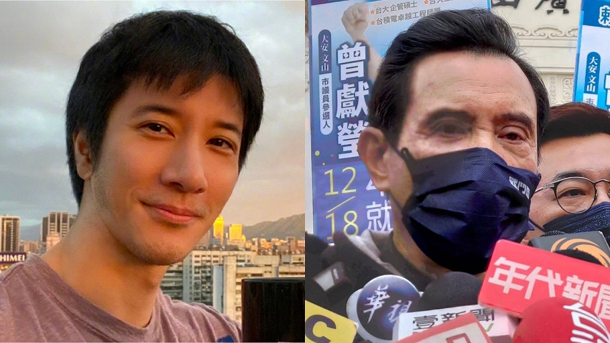 王力宏（左）與前總統馬英九（右）。 圖：翻攝王力宏微博/黃建豪攝