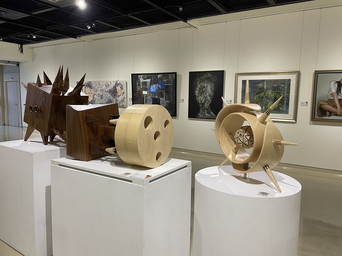 磺溪美展巡迴磺溪獎新人獎立體工藝類-陳侑成《第四維》。 圖：新北市文化局提供