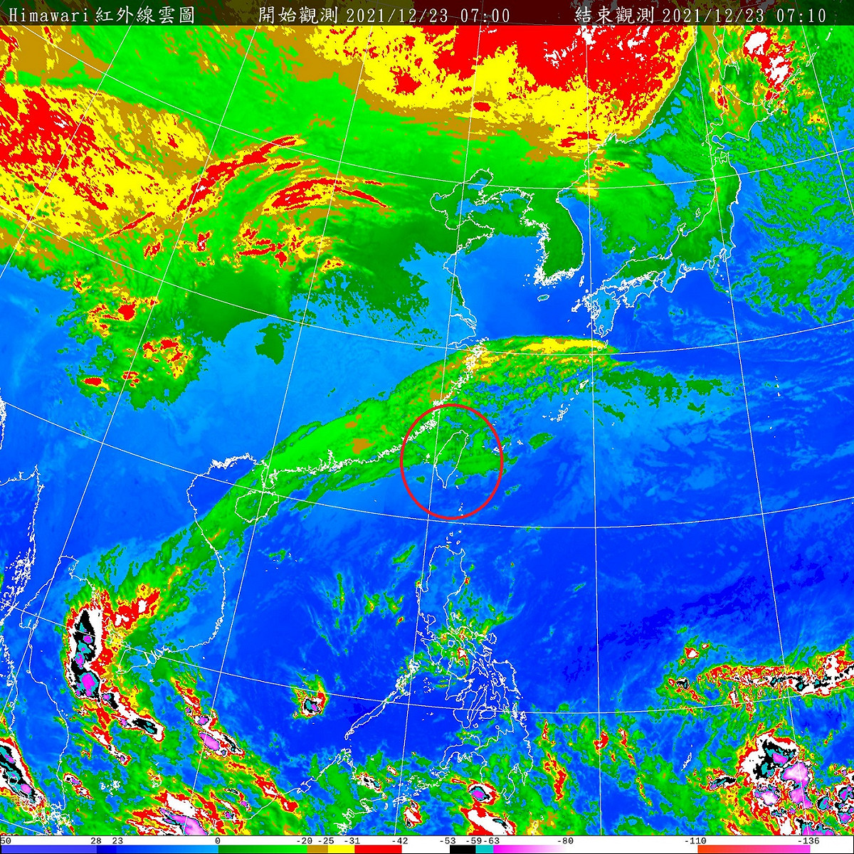 今天雖然水氣減少一些，北部、東北部迎風面還是有短暫雨；而台南以北，包括東半部則要小心強陣風。 圖：中央氣象局/提供