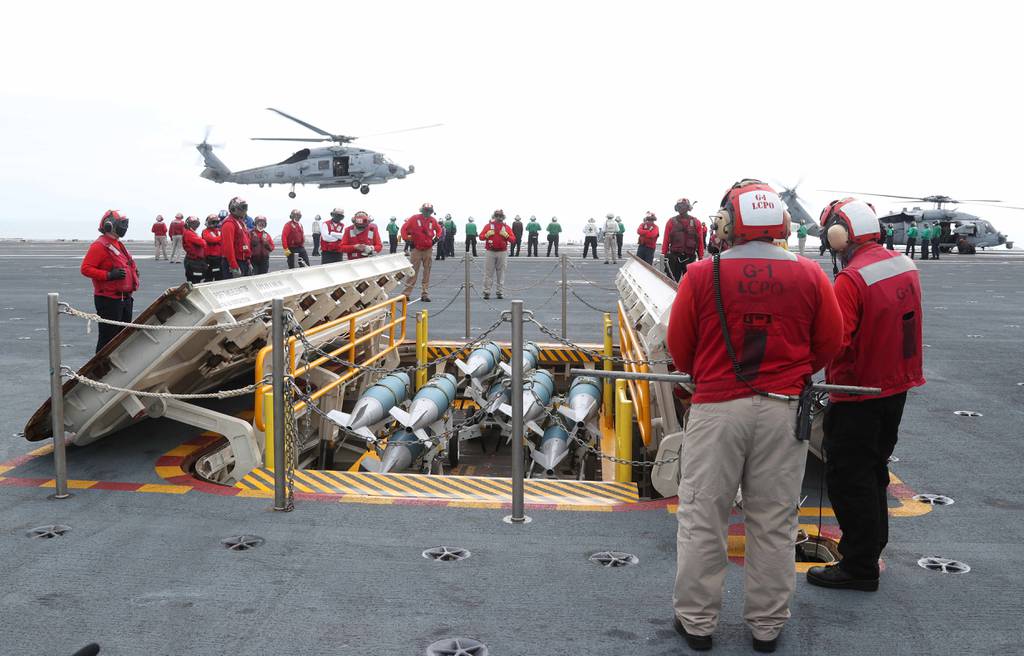 美國海軍「福特級」核子動力航空母艦「福特號(CVN-78)」第11套「彈藥庫自動運輸系統」22日完成驗收認證。 圖：翻攝美國海軍官網