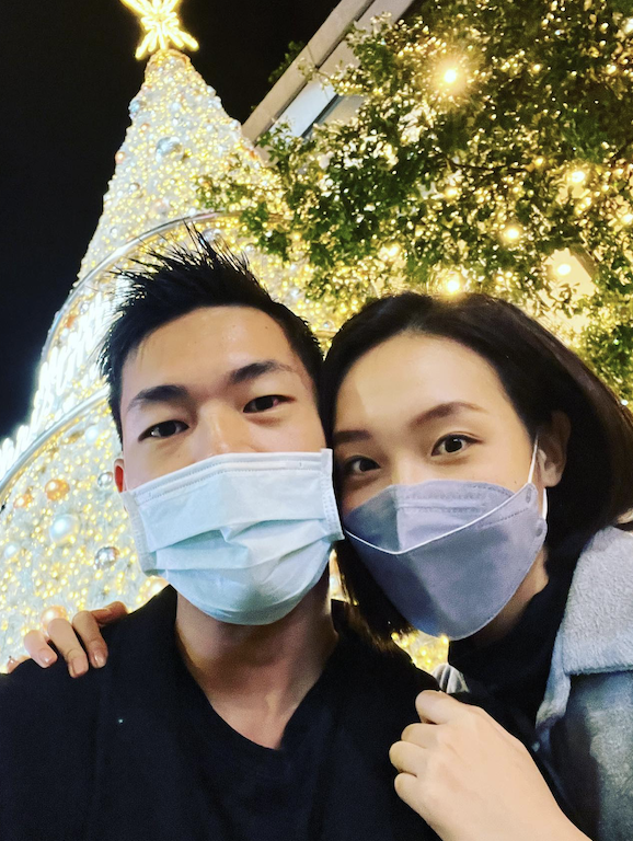 陳大天（小蝦）與女友劉樸。 圖：翻攝FB/陳大天
