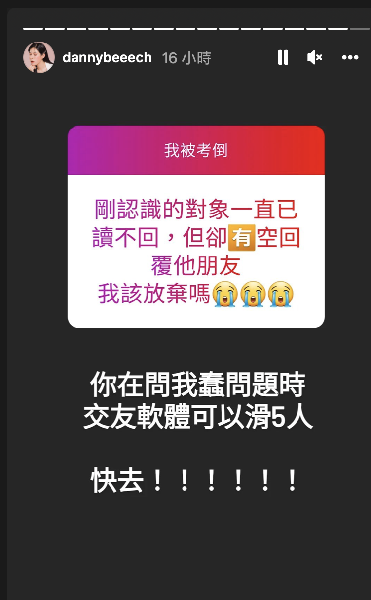 丹妮婊姐在社群帳號中與網友互動。 圖：翻攝IG/丹妮婊姐