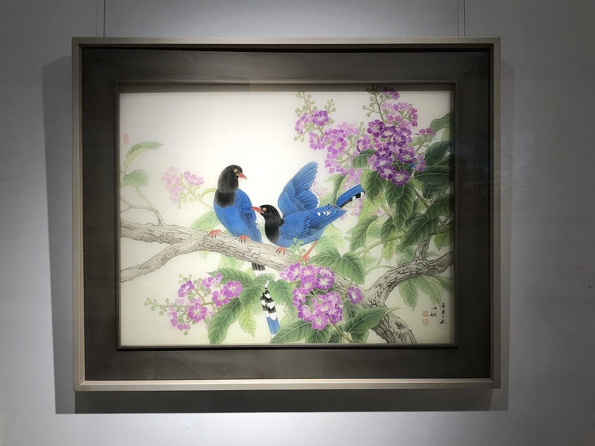 畫作-紫薇雙鵲。 圖：中友百貨提供