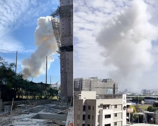 漢翔公司在台中西屯的廠區發生一起粉塵氣爆火警。 圖:翻攝自臉書