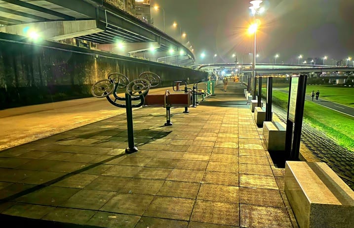 體健區夜間照片。 圖：新北市水利局提供