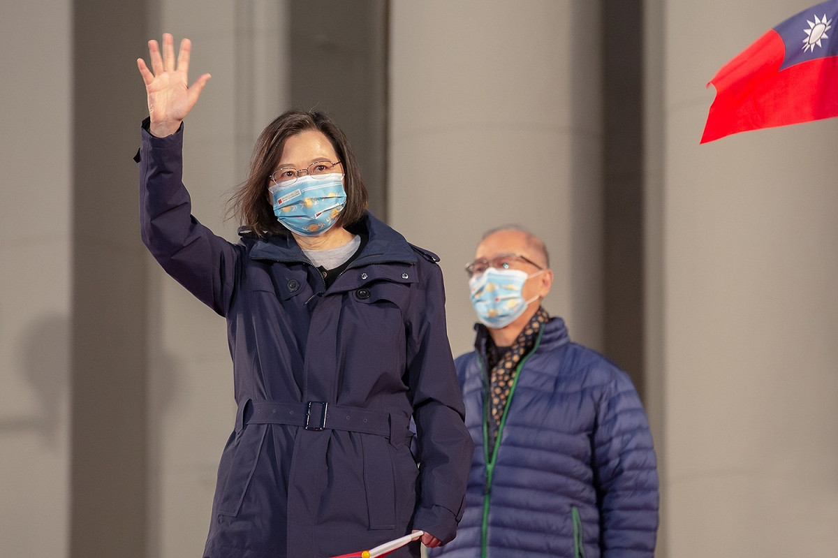總統蔡英文出席元旦升旗 圖：總統府提供