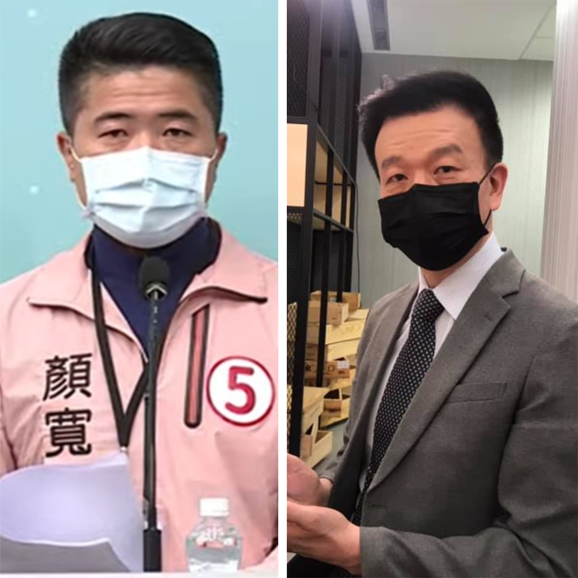（左）中二選區立委補選國民黨候選人顏寬恒（右）前國民黨黃國園黨部主委、退役少將于北辰。