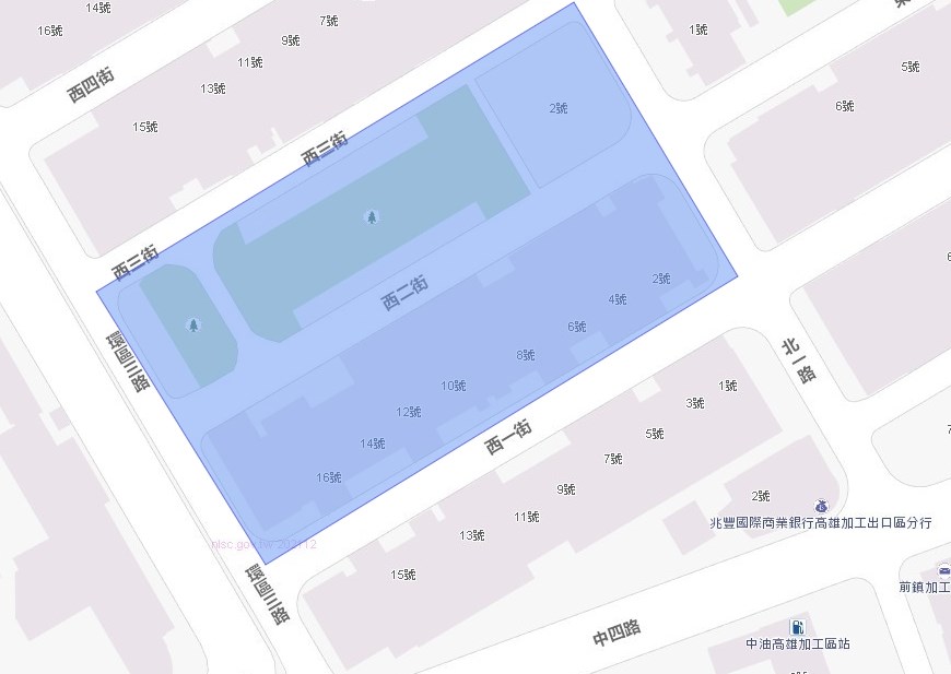 高雄市新興區德生里停水範圍，預計下午5時恢復供水。 圖：取自台灣自來水公司第七區管利處網頁