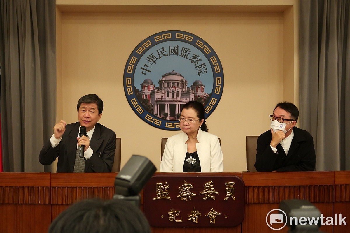 監察委員蔡崇義、田秋堇、林盛豐（由左至右）。 圖：林朝億/攝