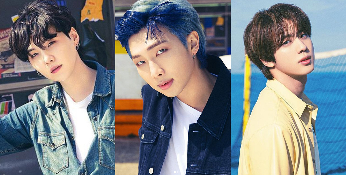 BTS成員SUGA、RM和Jin(左至右)在上月傳出確診新冠肺炎，如今3人都已痊癒。 圖：翻攝自IG/bts.bighitofficial