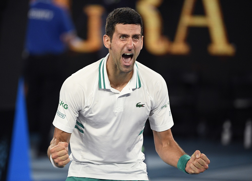 塞爾維亞球王Novak Djokovic在澳網奪冠 。 圖／美聯社／達志影像