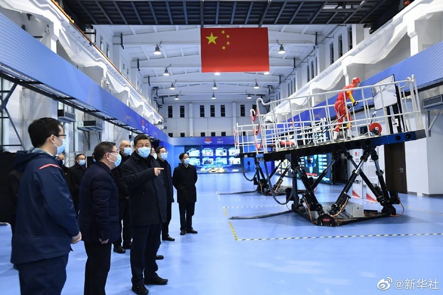 嚴防疫情衝擊北京冬噢，中國國家主席習近平視察北京冬奧場館。 圖 : 翻攝自新華社