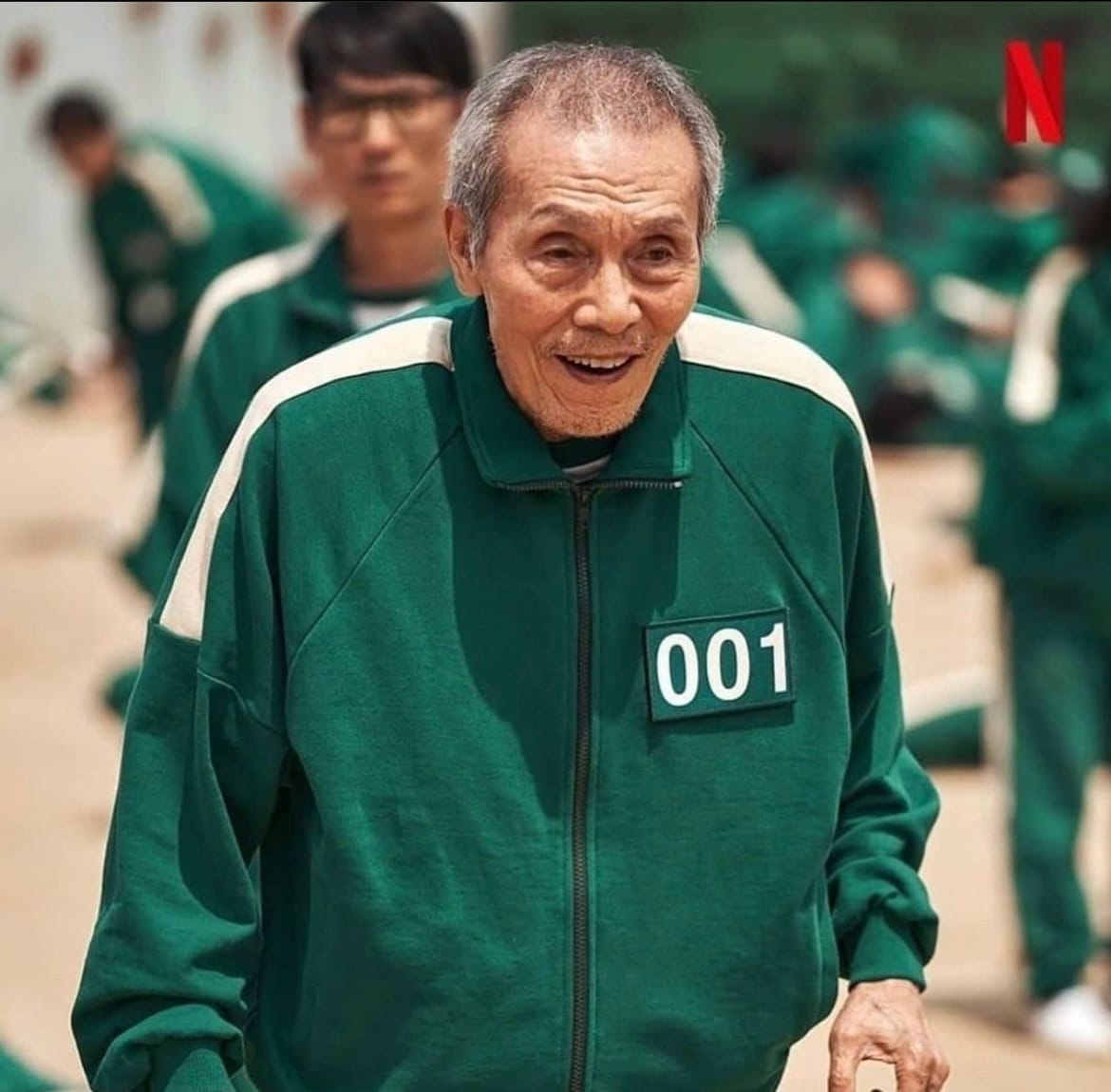 飾演《魷魚遊戲》中001號「吳一男」一角的76歲資深男星吳永洙，獲得了最佳男配角獎。 圖：翻攝自Netflix