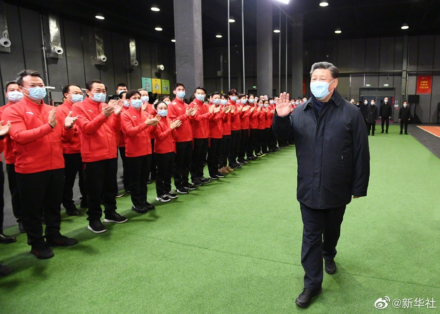 為防疫情影響到北京冬奧，中國國家主席習近平日前視察比賽場館。 圖 : 翻攝新華網