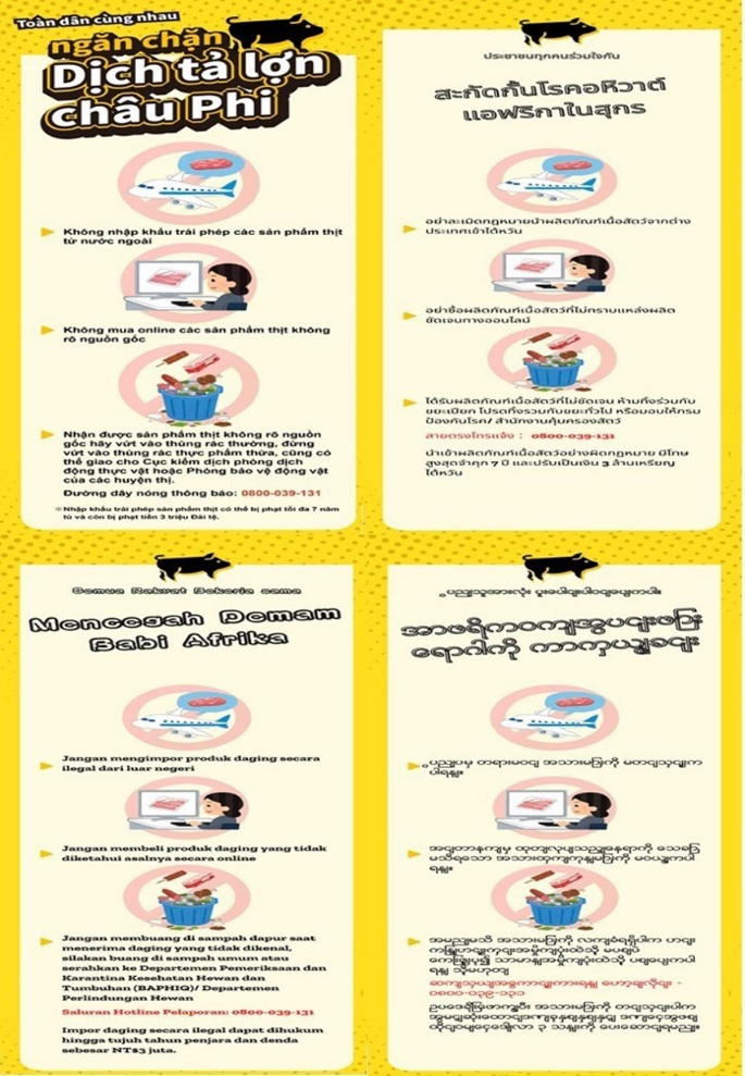 越、泰、印尼、緬甸等四國語言宣導單張圖卡。 圖：移民署提供