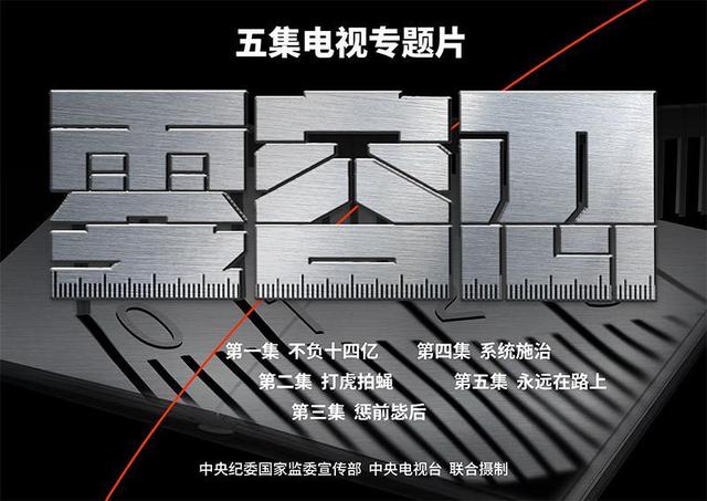 中國共產黨中央紀律檢查委員會(簡稱：中紀委)與《央視》聯合製播5集《零容忍》反腐宣傳專題，在今年「二十大」前標記習近平反腐績效。 圖：央視預告片截圖