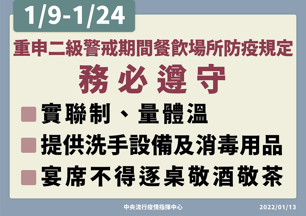 指揮中心重申防疫規定。 圖：疫情指揮中心提供
