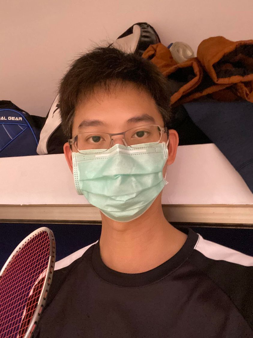 陳昶宇自曝，打球時一半以上時間都沒有戴口罩。 圖：翻攝自陳昶宇臉書