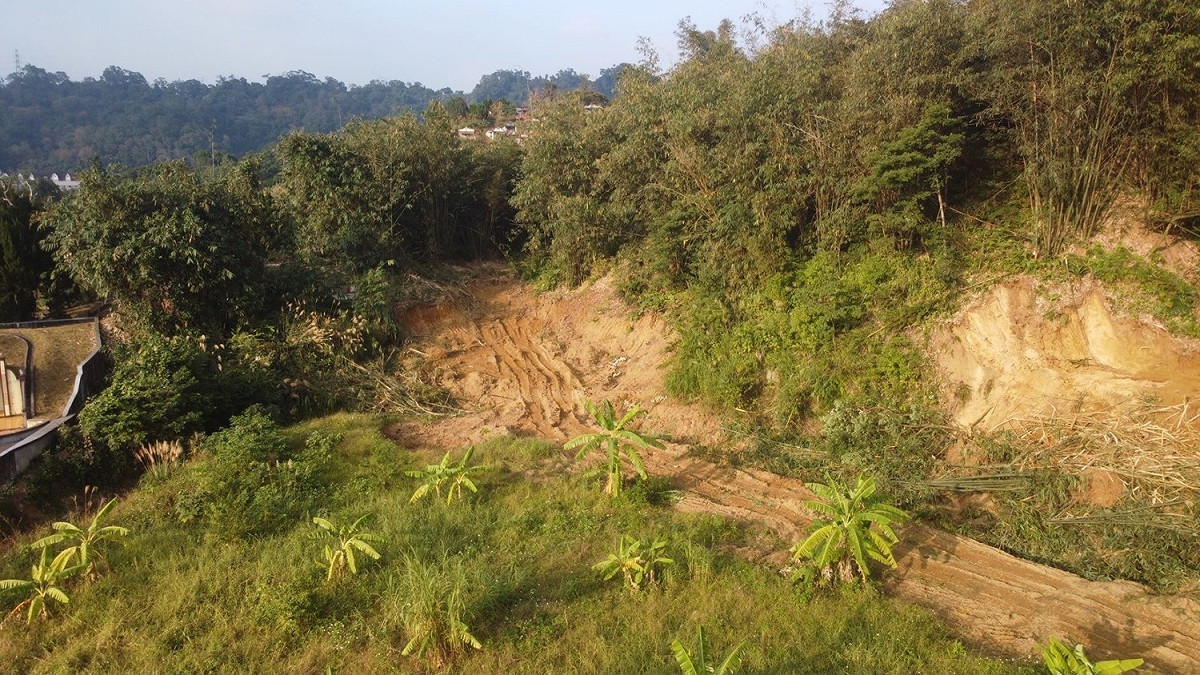 業者申請機械除草，卻對山坡地進行開挖整地。 圖：新北市農業局提供