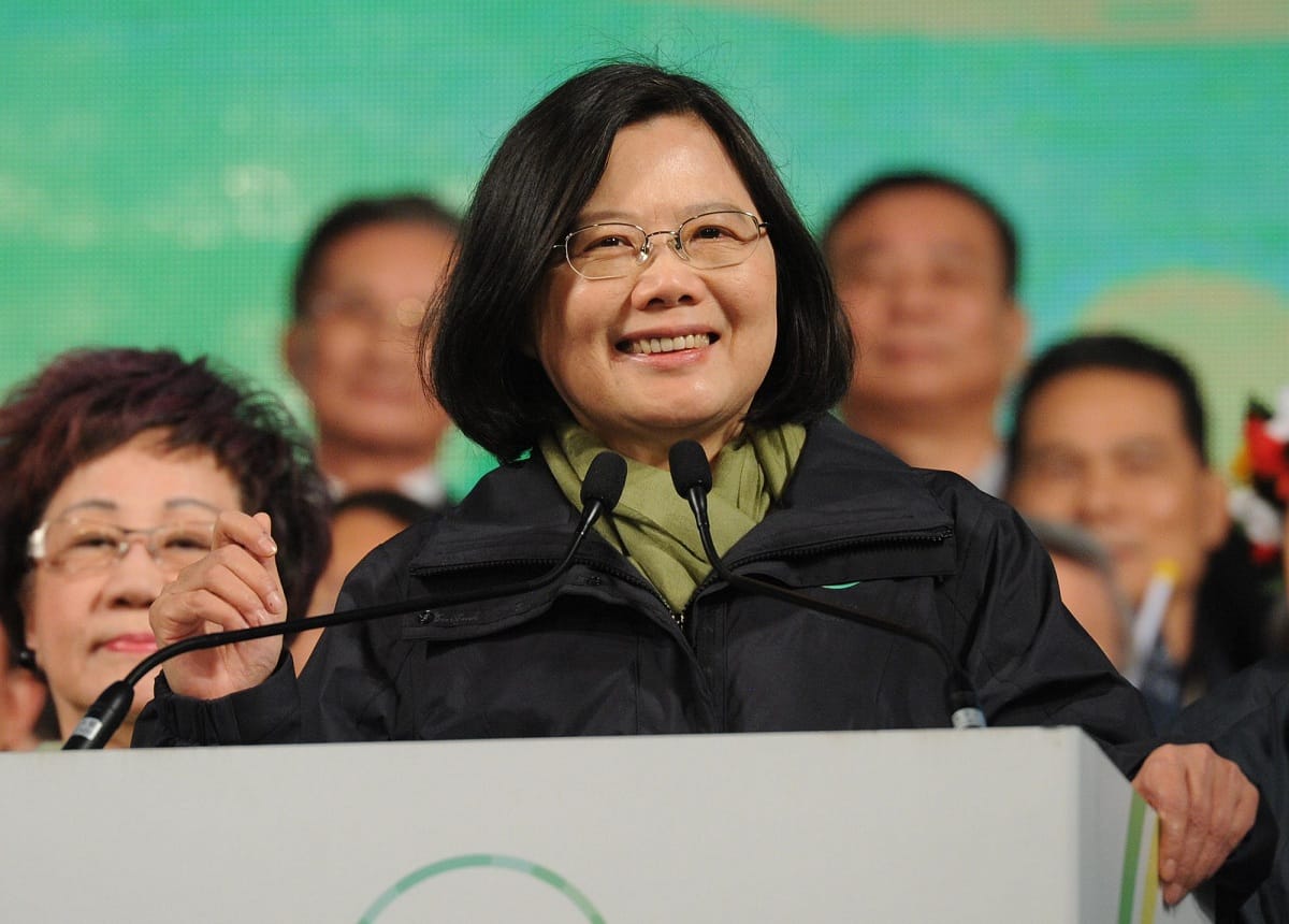 民進黨總統候選人蔡英文以56.1％的得票率當選總統。 圖：達志影像/美聯社資料照片