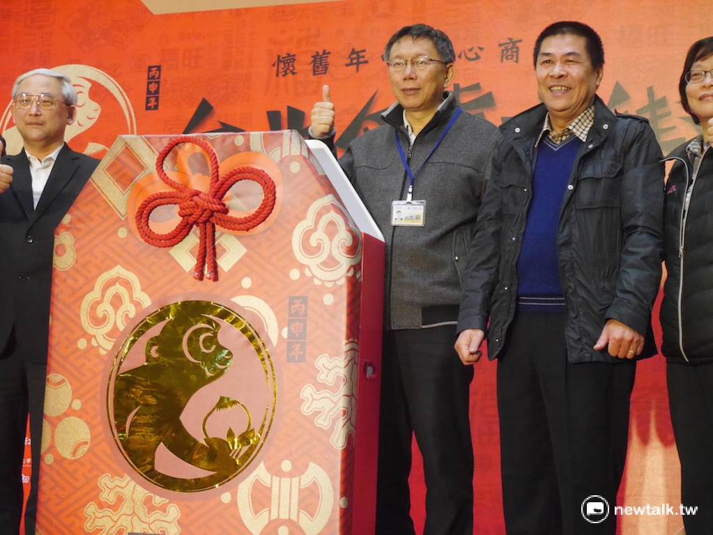 台北市長柯文哲22日下午出席台北年貨大街記者會。 圖：劉奕霆/攝