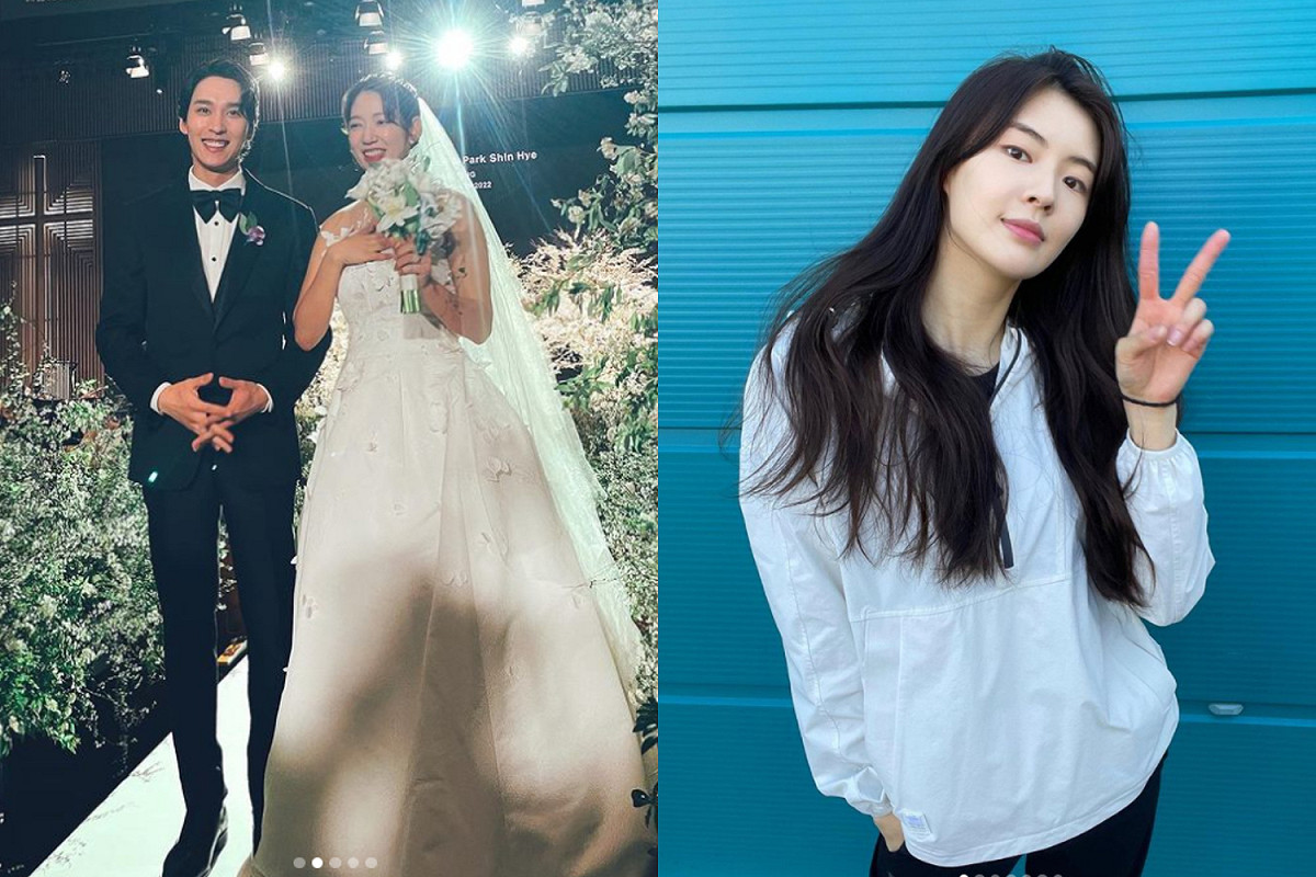 李先彬(右)參加朴信惠與崔泰俊婚禮。 圖：翻攝自IG/sunbin_eyesmag