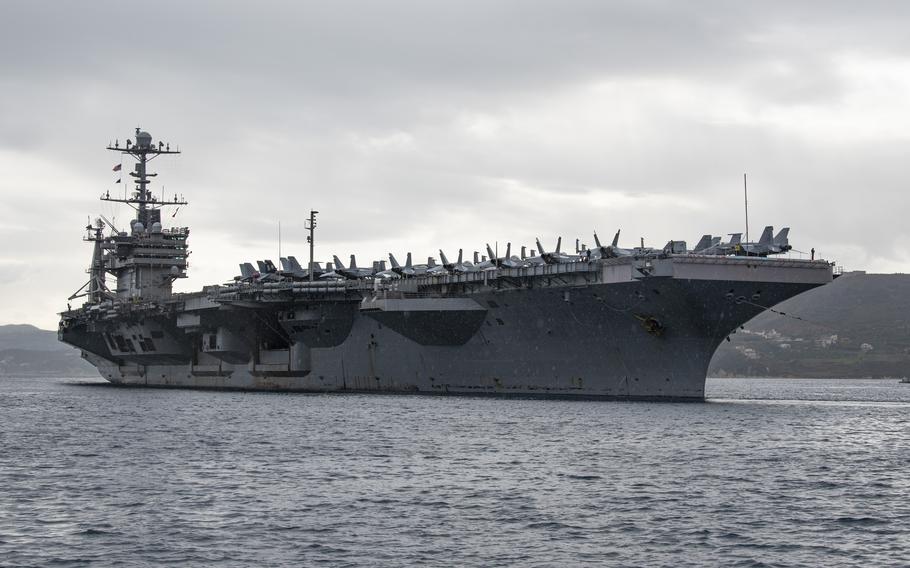 美軍「杜魯門號(CVN-75)」航空母艦參加北約名為「海王星打擊22」(Neptune Strike '22)的大規模海上軍演。 圖：翻攝US NAVY