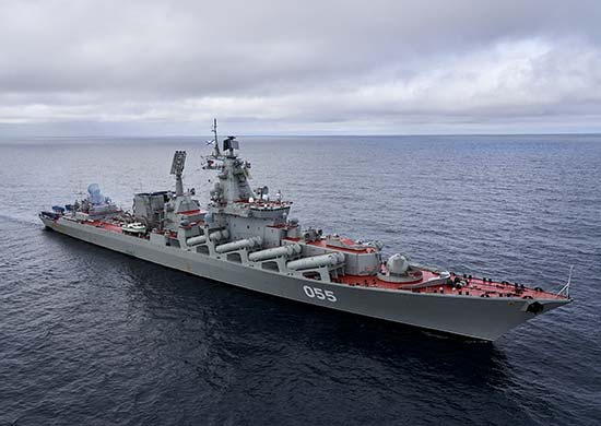 俄羅斯1164型巡洋艦「烏斯季諾夫元帥號(Маршал Устинов，舷號055)。 圖：翻攝Russian Navy