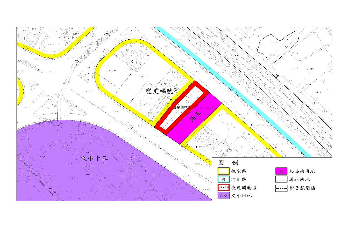 變更三重（重陽橋引道附近地區）（二重疏洪道拆遷戶安置方案）細部計畫（配合台北捷運系統環狀線第二階段）（捷運開發區容積率調整）Y23站捷運開發區示意圖。 圖：新北市城鄉局提供