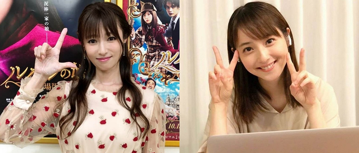 日本知名藝人深田恭子(左)、佐佐木希(右)分傳新冠肺炎確診。 圖：翻攝Instagram/新頭殼合成