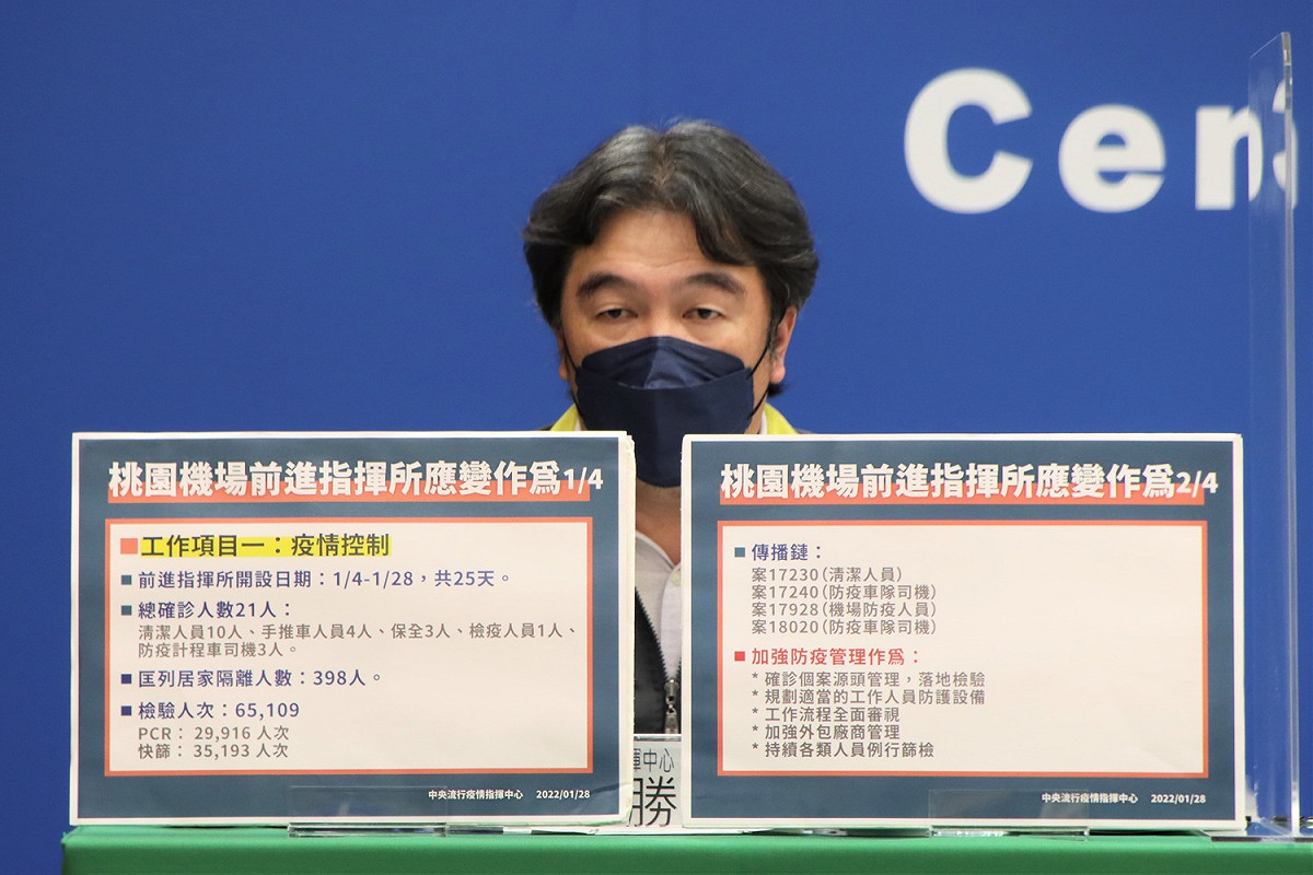 桃園機場前進指揮所指揮官王必勝。 圖：中央流行疫情指揮中心／提供