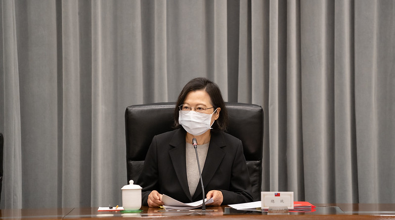 蔡英文指示，朝包機或醫療專機方向專案辦理，務必讓我國女足代表隊安全順利回到台灣。 圖：總統府提供（資料照）