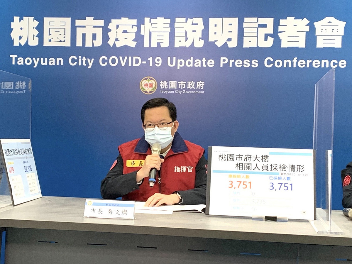 鄭文燦提醒，在家居隔者，警局都有使用電子圍籬監控，希望民眾一定要遵守防疫規範 圖：桃園市政府／提供