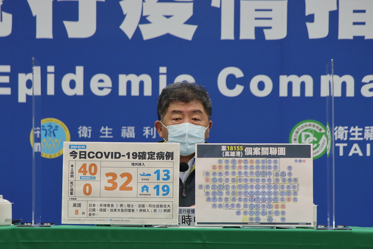 中央流行疫情指揮中心指揮官陳時中，說明 2/5日本土疫情狀況。 圖：中央流行疫情指揮中心/提供