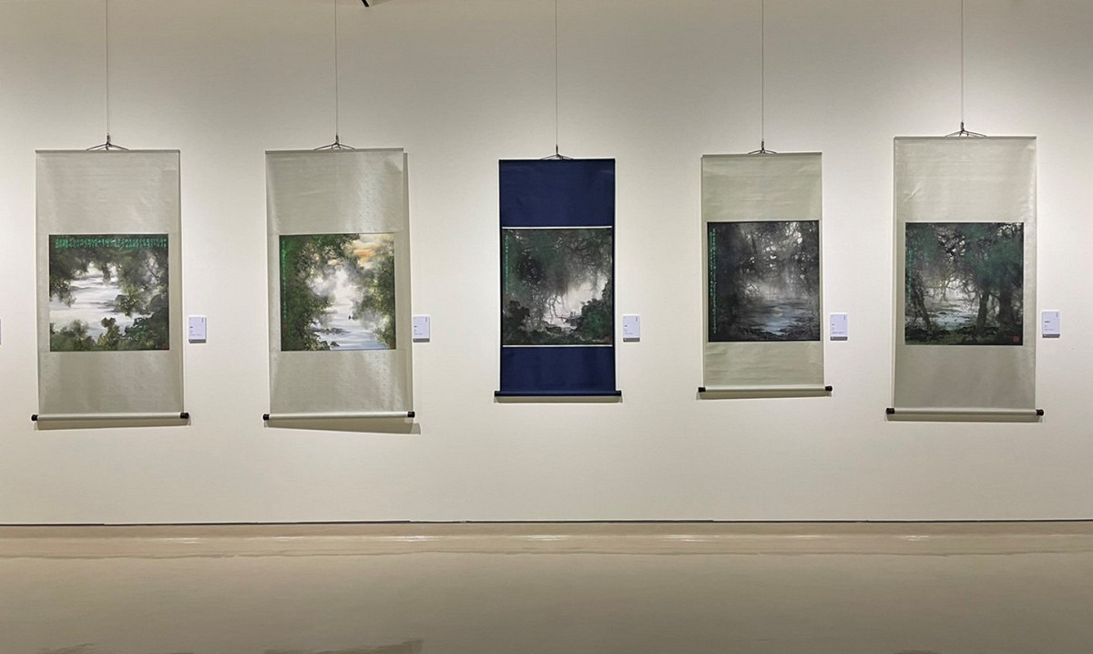 此次展出水墨作品展現氣憾山河氣魄，圖為藝術家潘戍耕參展作品。 圖：新北市文化局提供