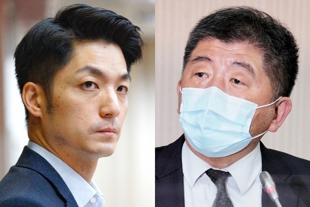 國民黨立委蔣萬安（左）及衛福部長陳時中（右）。 圖：張良一/攝（新頭殼合成）