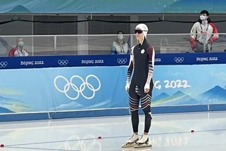 競速滑冰選手黃郁婷代表台灣參加北京冬奧。 圖：中華奧會提供