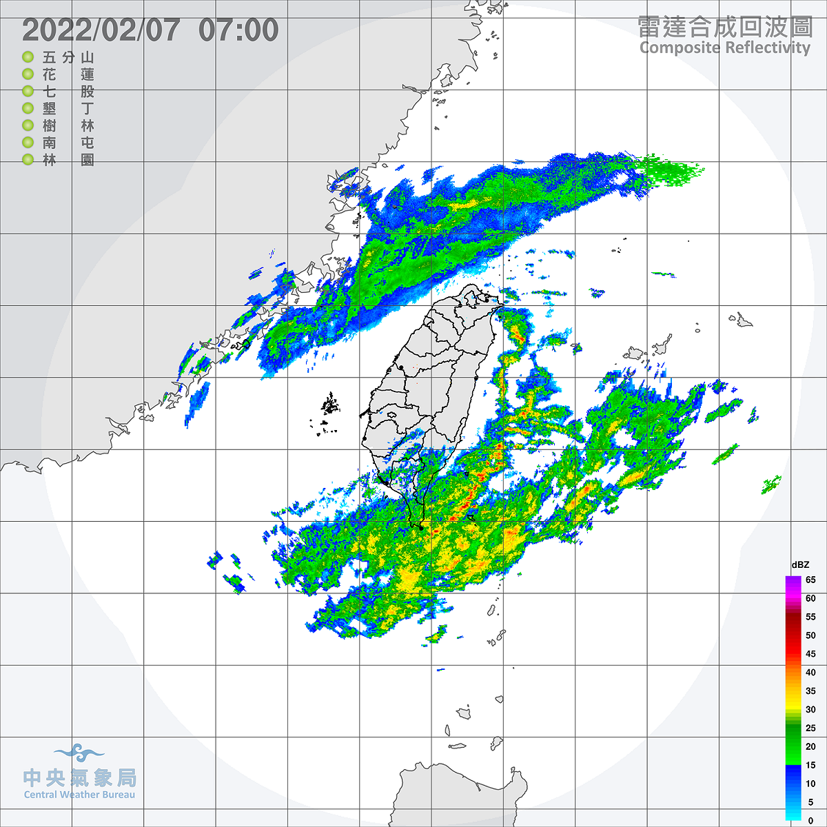 今天的水氣減弱些，不過北部、東半部地區與馬祖仍然有短暫陣雨；苗栗以南則是晴時多雲的好天氣。 圖：中央氣象局/提供