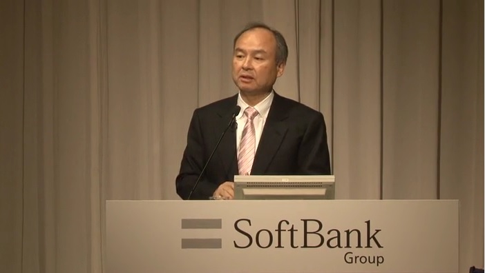 日本電信巨擘軟體銀行（Softbank）18日宣布，以243億英鎊（約新台幣1.05兆元）收購英國晶片設計大廠安謀(ARM)。 圖為軟銀社長孫正義。 圖：翻攝Softbank網站