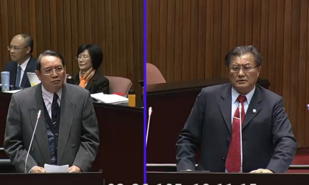 原住民族委員會主任委員林江義26日備詢表示，「大尾鱸鰻2」消費另外一個民族，他非常不以為然。 圖：立法院IVOD