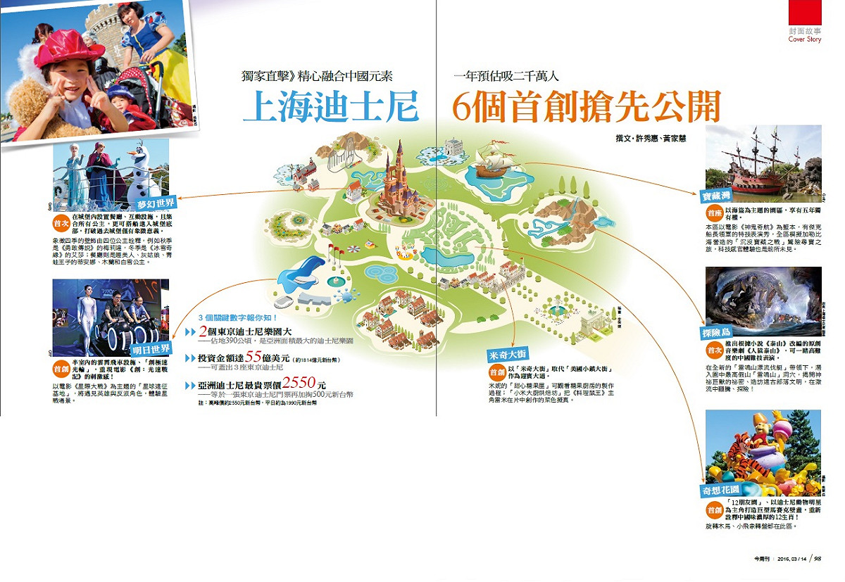 上海迪士尼距離開幕倒數第99天，這座新樂園，擁有全世界最大、最高、最宏偉的城堡。 圖：今周刊提供