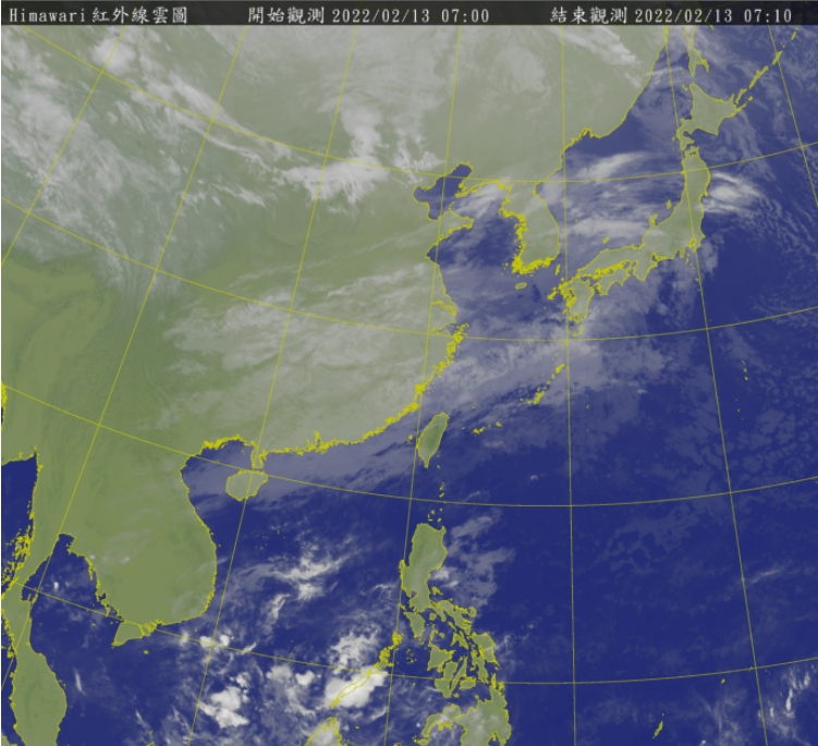 今天全台轉有雨，中部以北及宜蘭越晚雨越大。 圖/中央氣象局