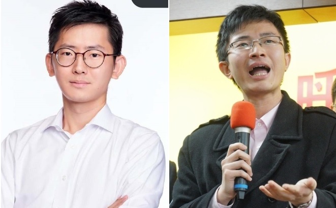 民眾黨台南市永康區議員參選人江品璁、新黨北市議員侯漢廷。 圖：台灣民眾黨臉書、張良一／攝