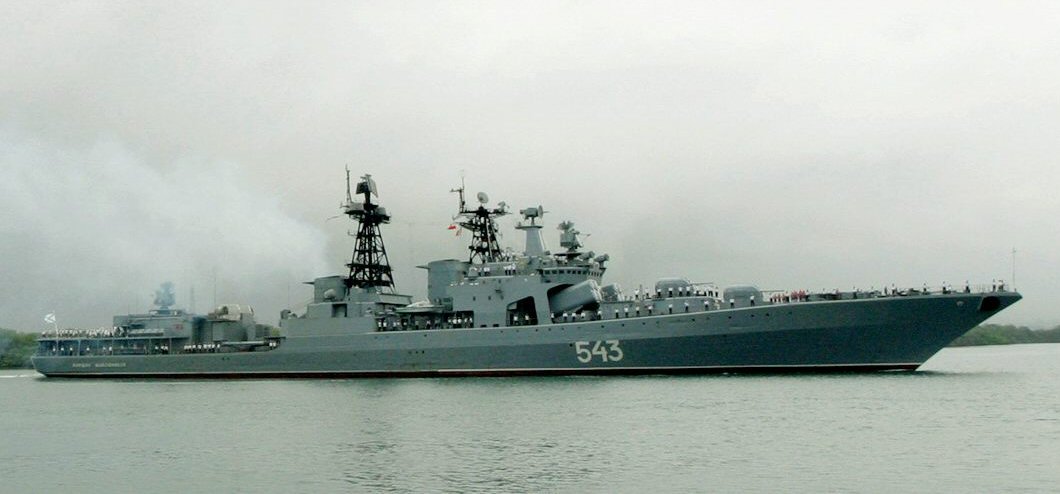 日本防衛省監控報告，自本月1日起俄羅斯海軍共出動24艘船艦在日本海與鄂霍次克海南部海域活動。（圖為俄羅斯海軍太平洋艦隊無畏級反潛驅逐艦「沙波什尼科夫元帥號」）。 圖：翻攝維基百科/Public Domain（資料照片）