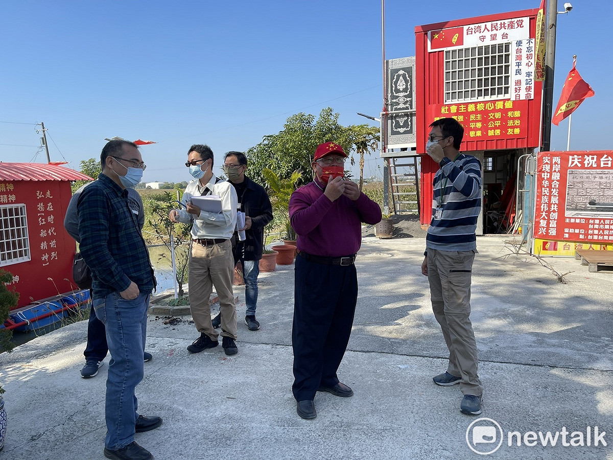 台南市政府工務局、地政局、農業局、新營區公所於2月10日共同派員前往會勘，確認該址建築物（2層鐵皮屋、1層鐵皮雨棚）確實為違章建築無誤，已先移送地檢署，並排定2月18日執行強制拆除。 圖：台南市政府提供