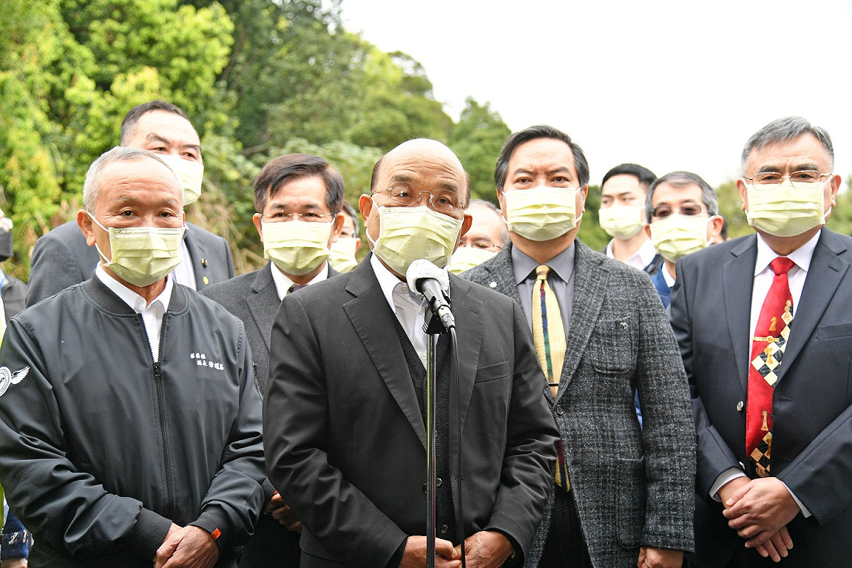 行政院長蘇貞昌今（18）天上午出席「苗30線(聯大路)整體改善工程」通車典禮前受訪。 圖：行政院提供