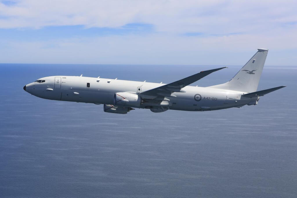 圖為P-8A「海神式」巡邏機同型機。 圖：取自澳洲空軍網頁airforce.gov.au