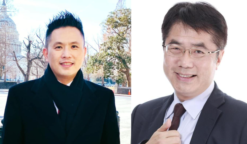 立委陳以信（圖左），近日以「每日一問」方式，質疑現任台南市長黃偉哲（圖右）施政問題。 圖：擷取自陳以信臉書以及維基百科
