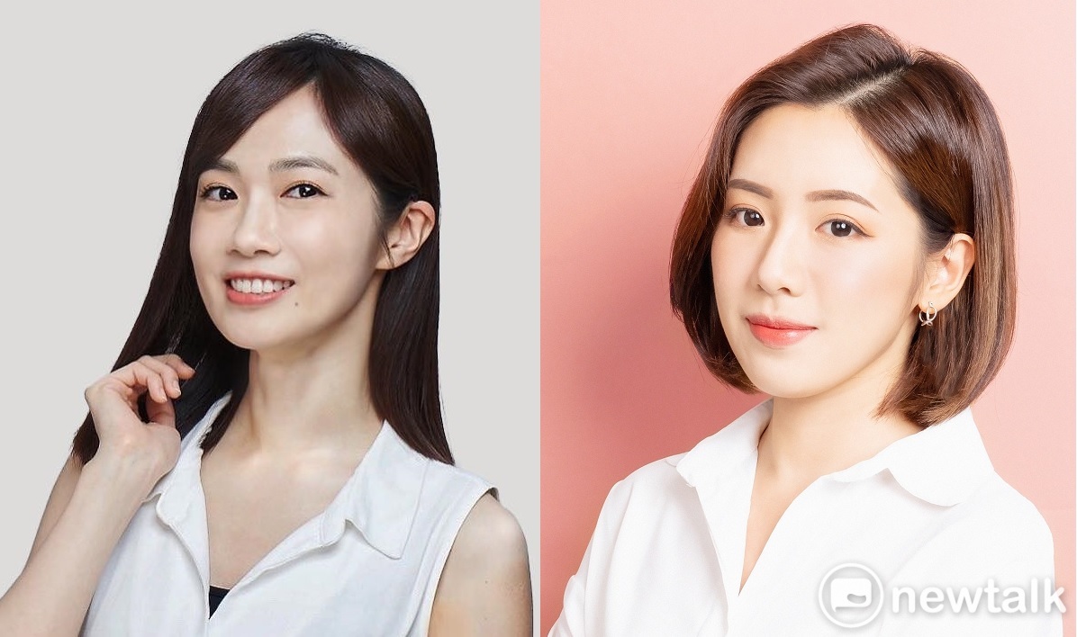 民眾黨台北市議員參選人「學姊」黃瀞瑩(右)和同黨發言人楊寶楨(左)被網友揭露以不當字眼諷刺監察院長陳菊的身材。 圖：新頭殼合成（資料照片）